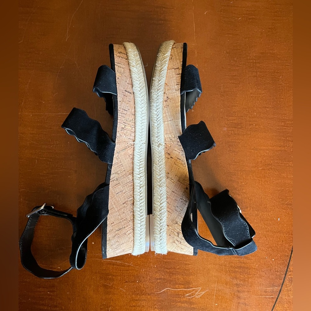 Marc Fisher Espadrilles / Wedges / Platforms Suede Leather, Ankle Strap Black 10 - Picture 9 of 11
